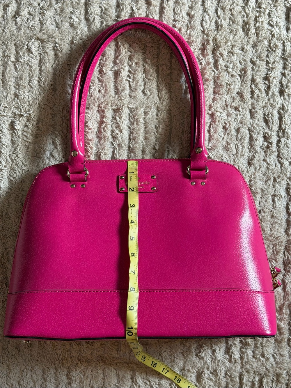 NWOT Kate Spade Hot Pink Pebbled Leather Dome Satchel - Picture 13 of 14
